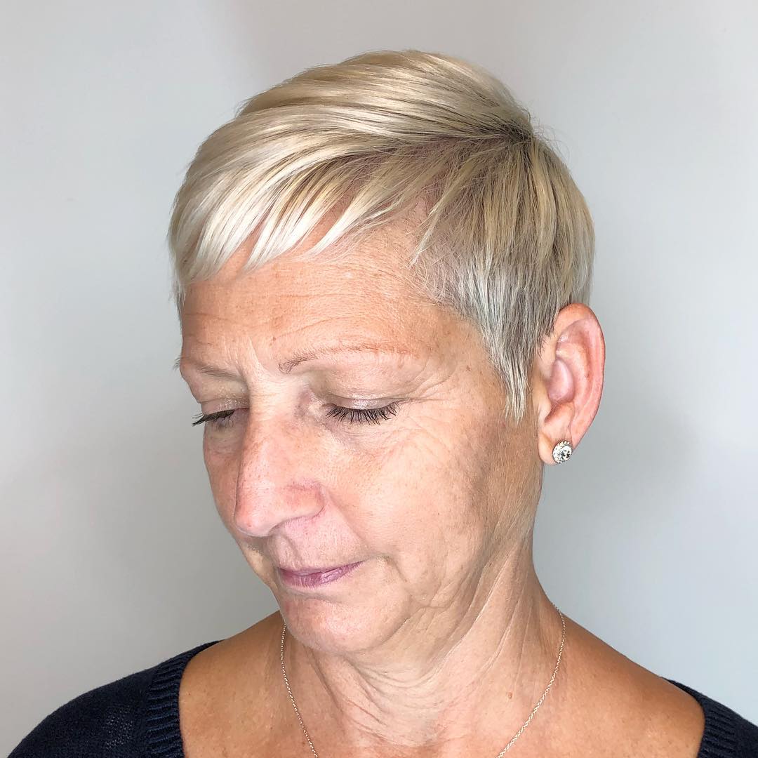 50+ Age Appropriate Pixie With Baby Bangs