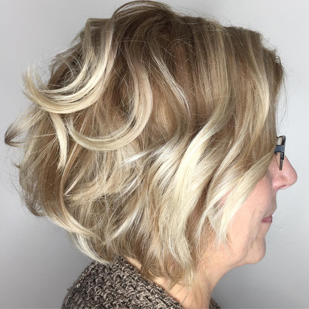 Over Sassy Blonde Balayage Bob