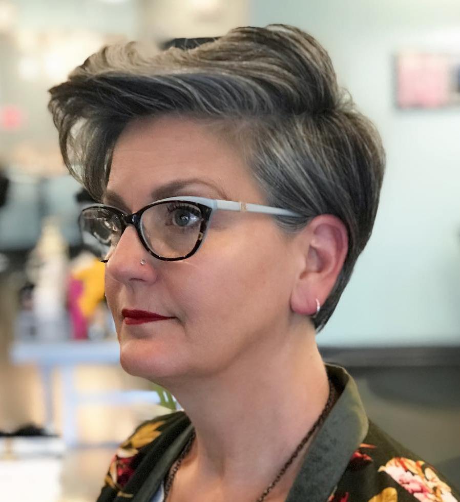 Over Pixie Haircut With Glasses