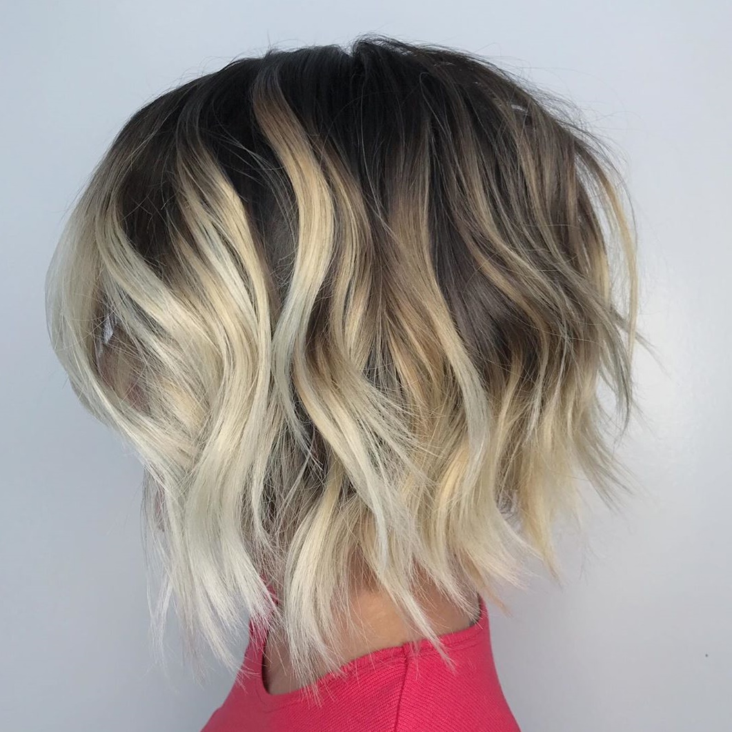 Bronde Layered Bob With Bangs