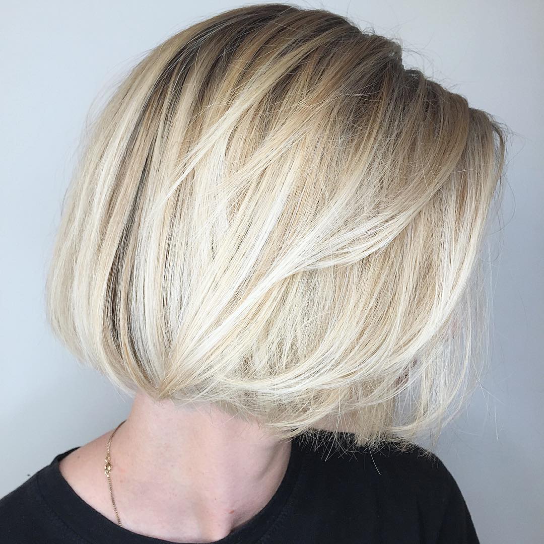 Blonde Bob With Dark Roots