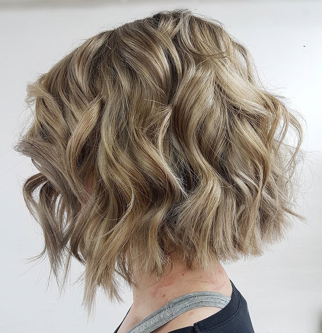 Choppy Wavy Blonde Bob