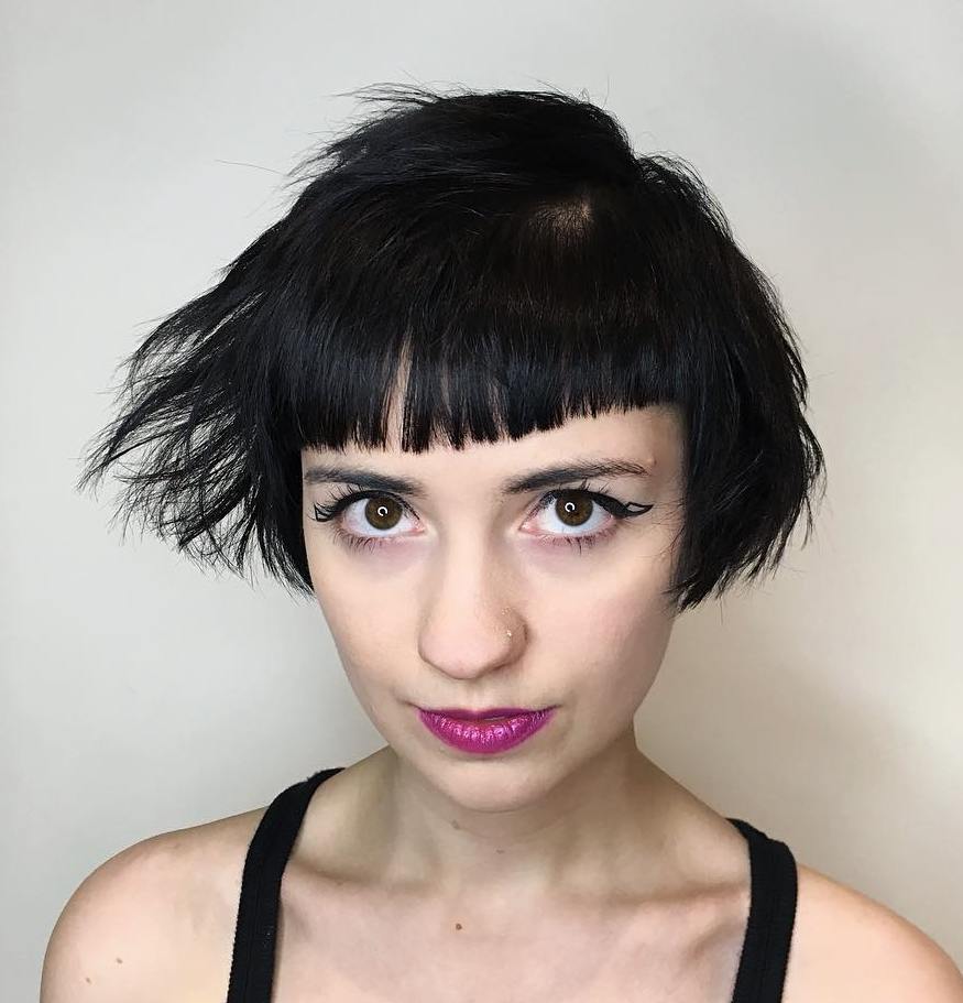 Cropped Bob With Asymmetrical Baby Bangs