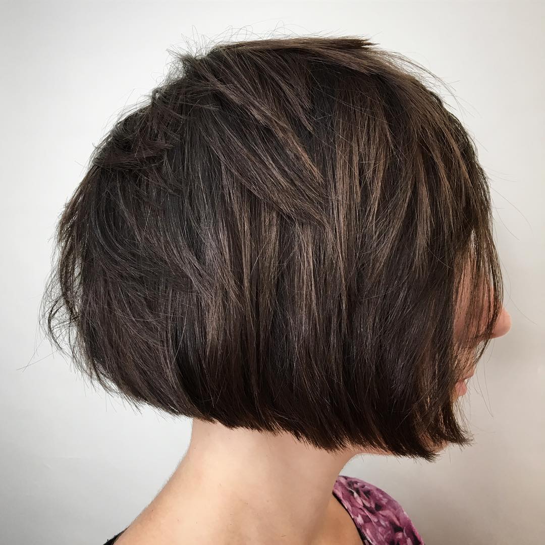 Blunt Bob With Choppy Layers For Thick Hair