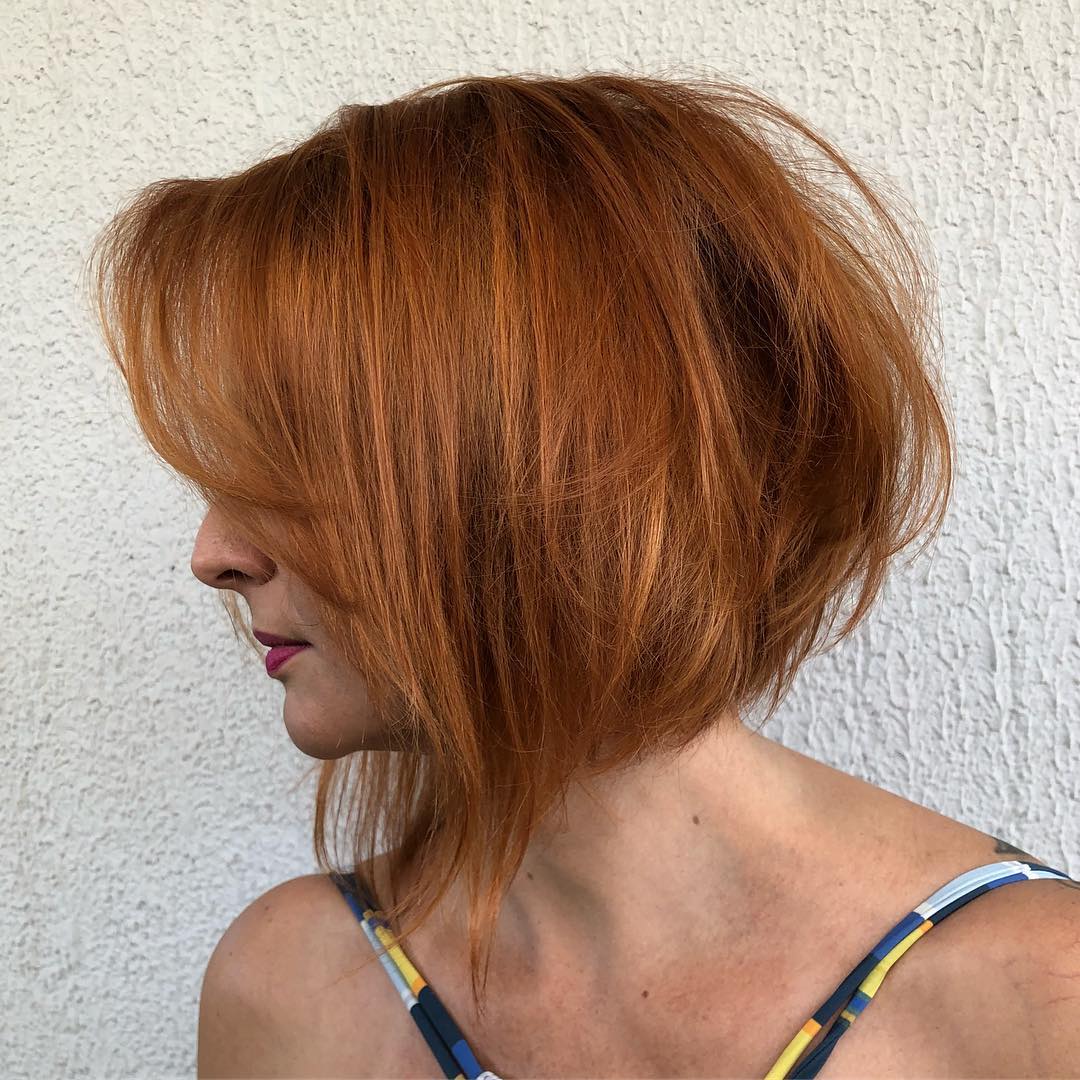 Tousled Copper Red Bob