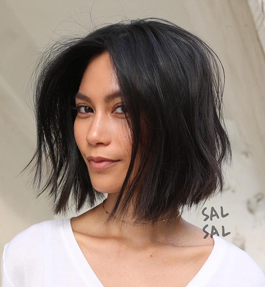 Brunette Layered Bob Shag