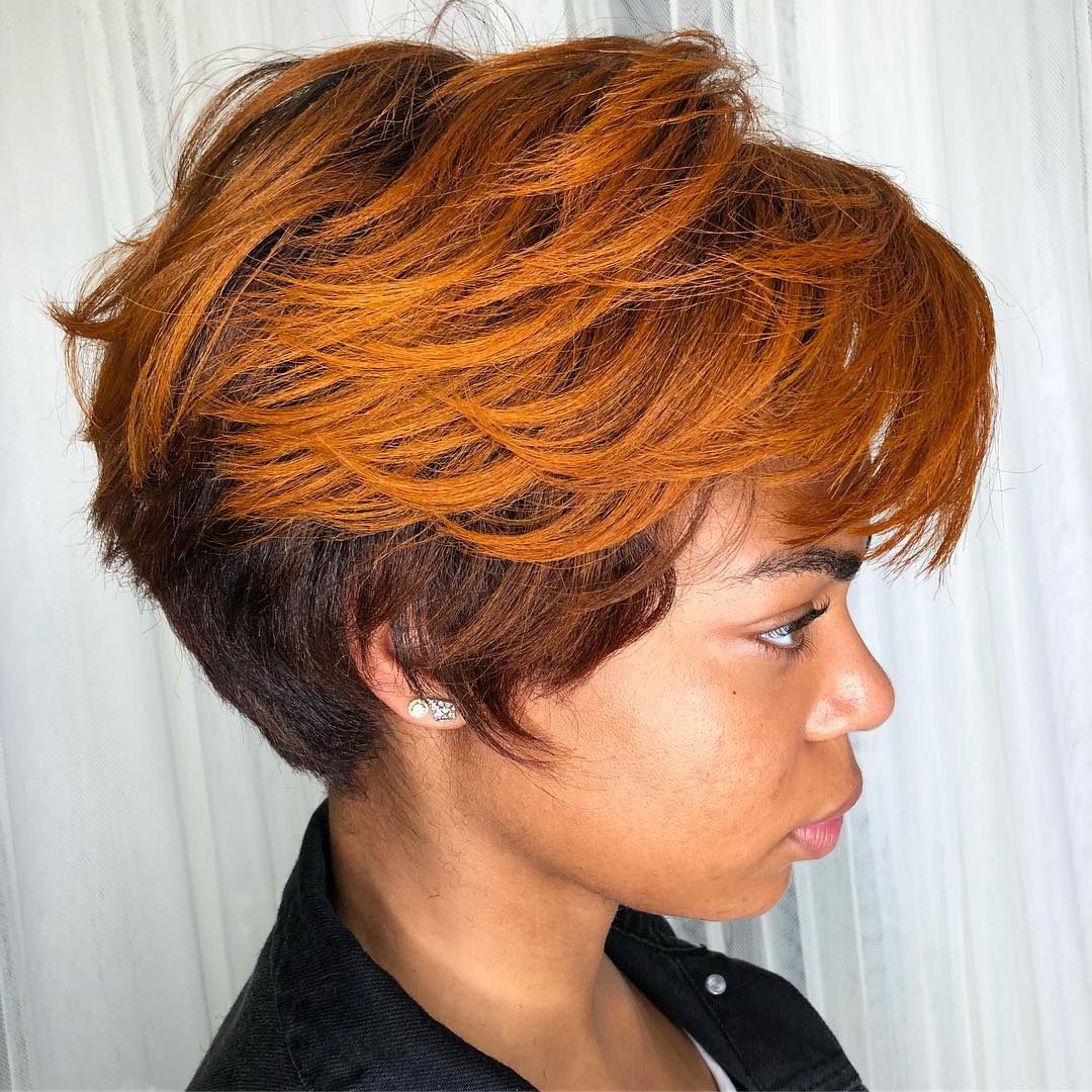 Shaggy Orange And Brown Pixie For Girls
