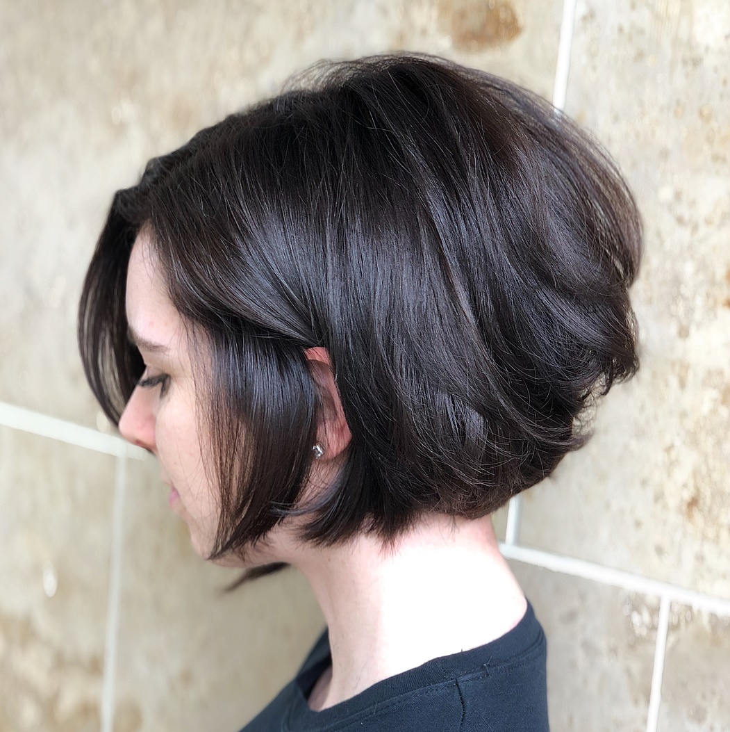 Chin-Length Brunette Bob