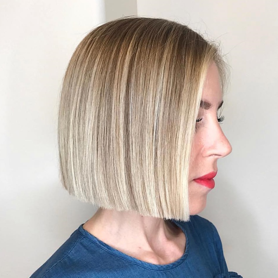 blunt razor cut bob