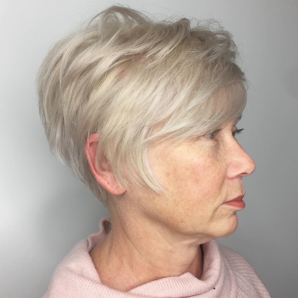50+ Tapered Ash Blonde Pixie