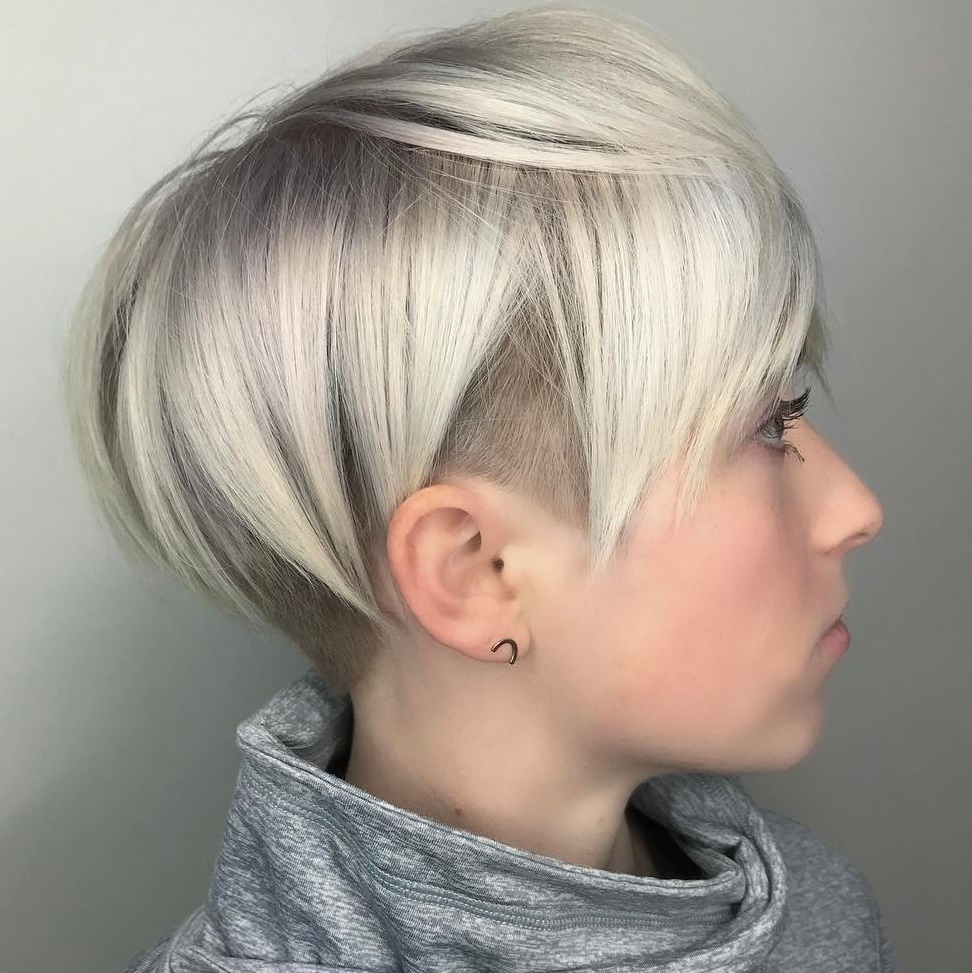 Short Undercut Platinum Pixie Bob