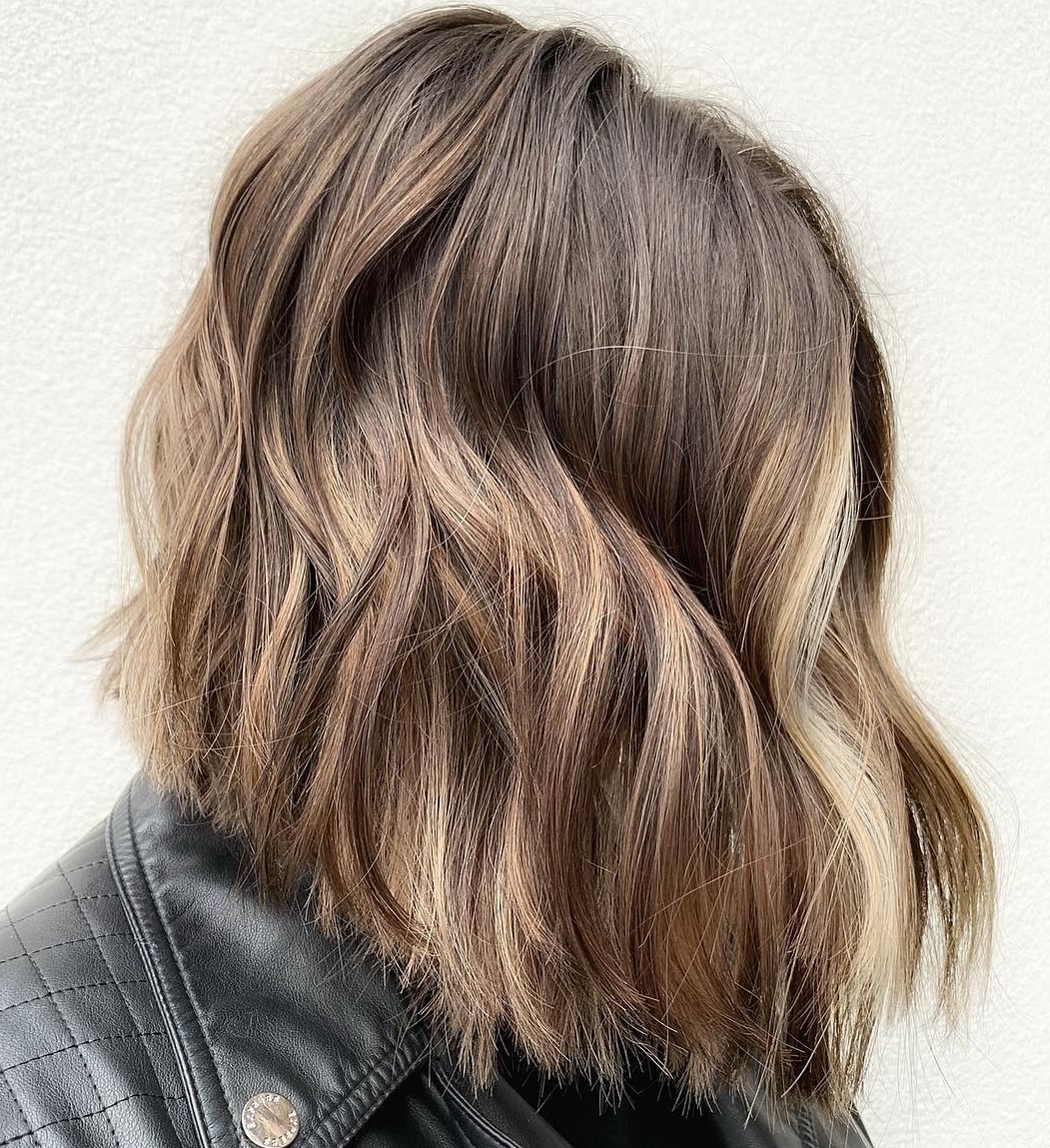 Textured Brown Blonde Lob