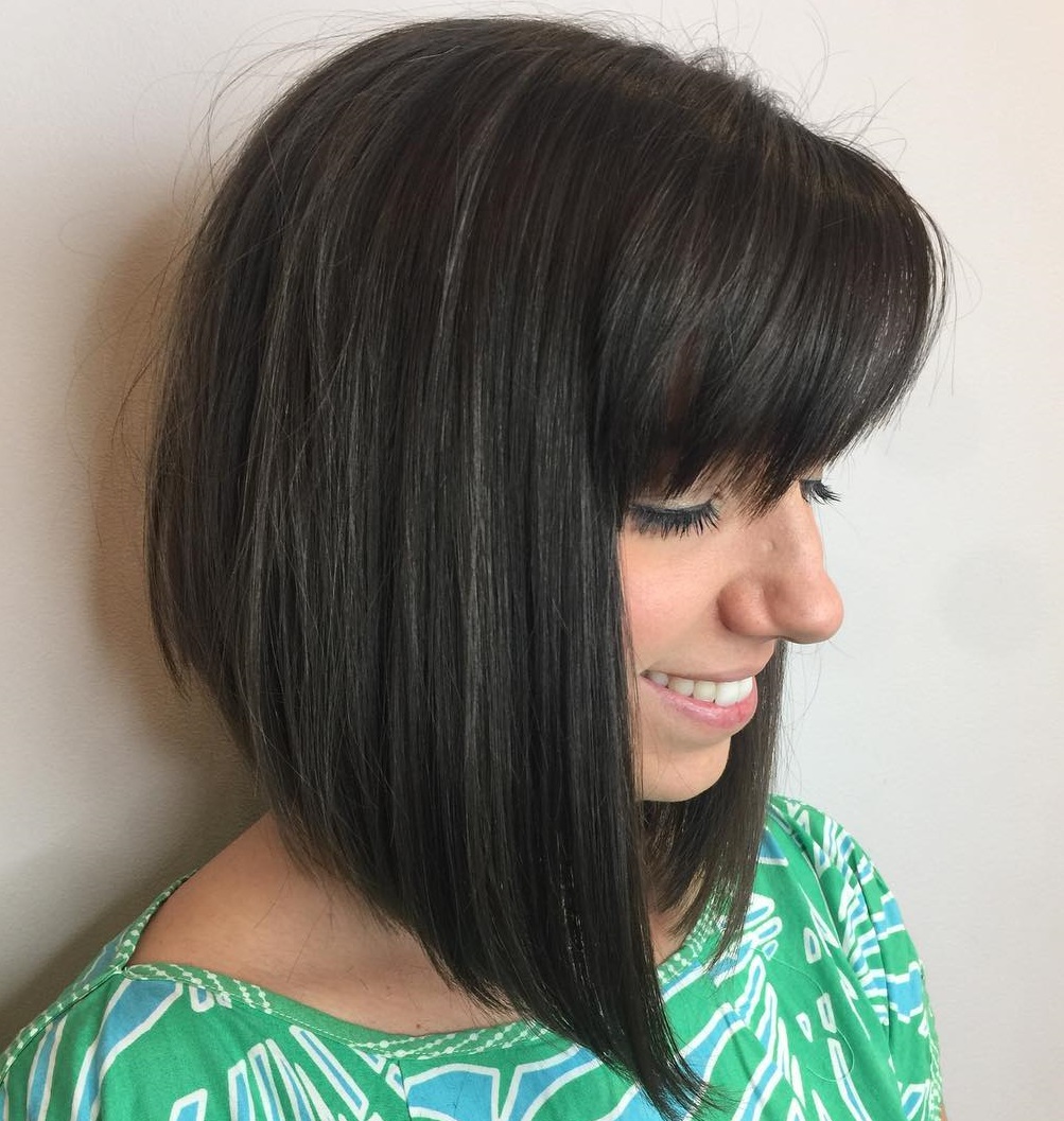 Straight Angled Bob With Fringe