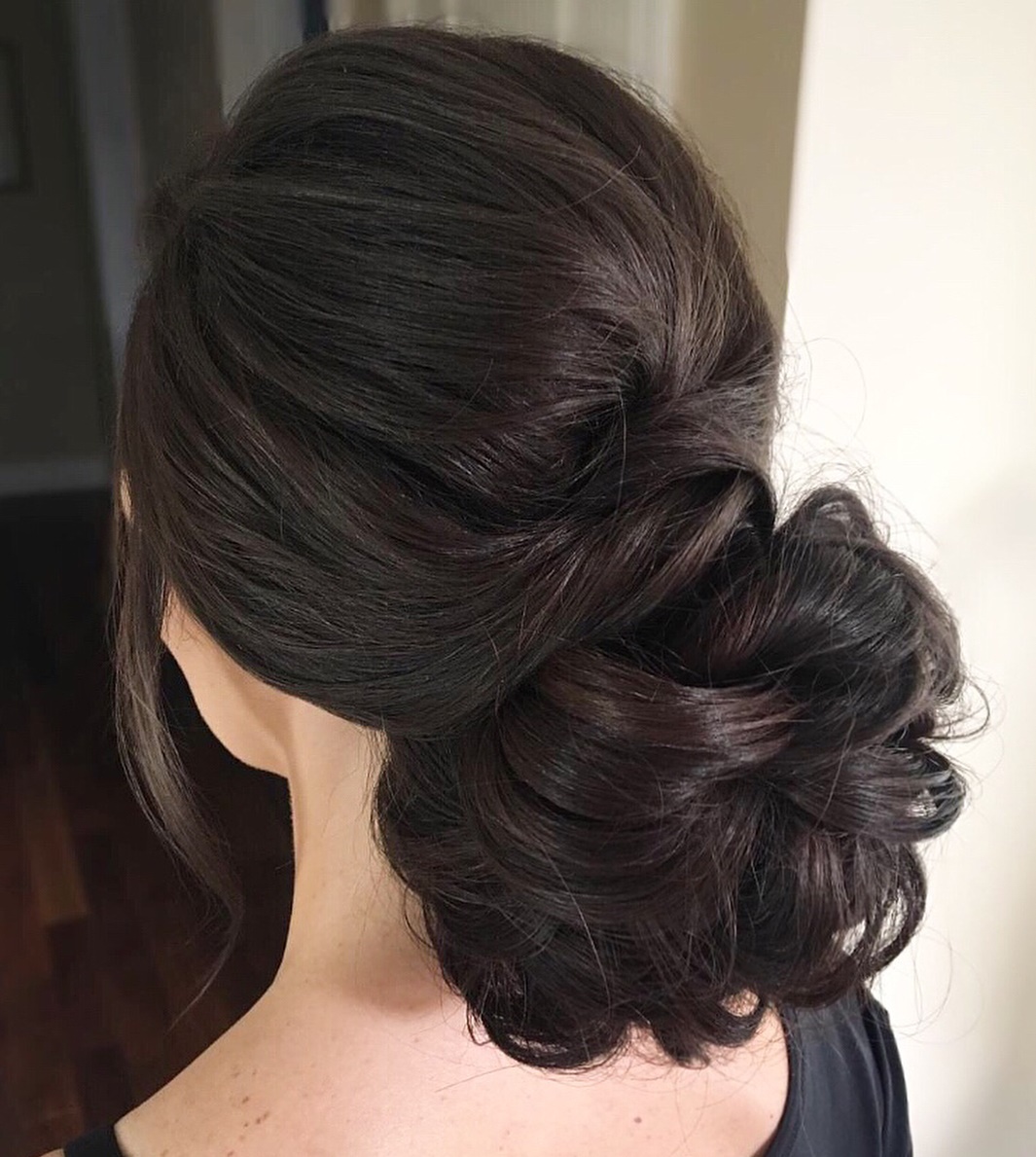 Textured Chignon Updo For Thick Hair