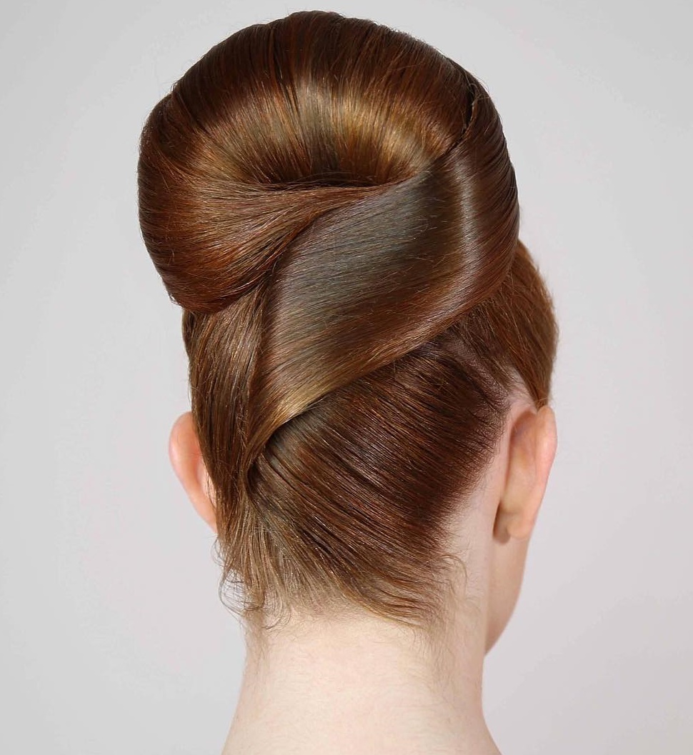 Sleek Roll Updo For Straight Hair