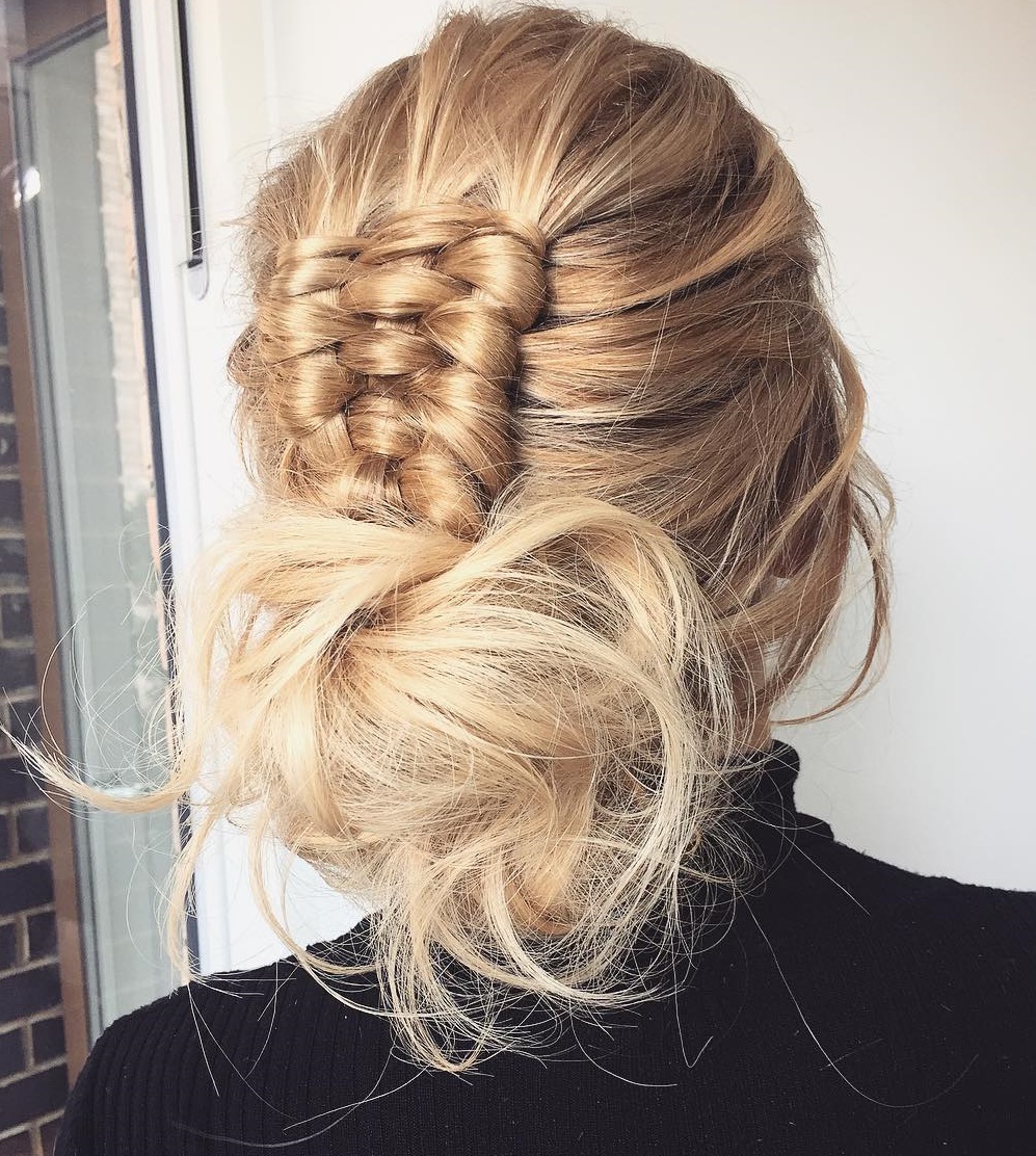 Fancy Disheveled Bun With A Braid