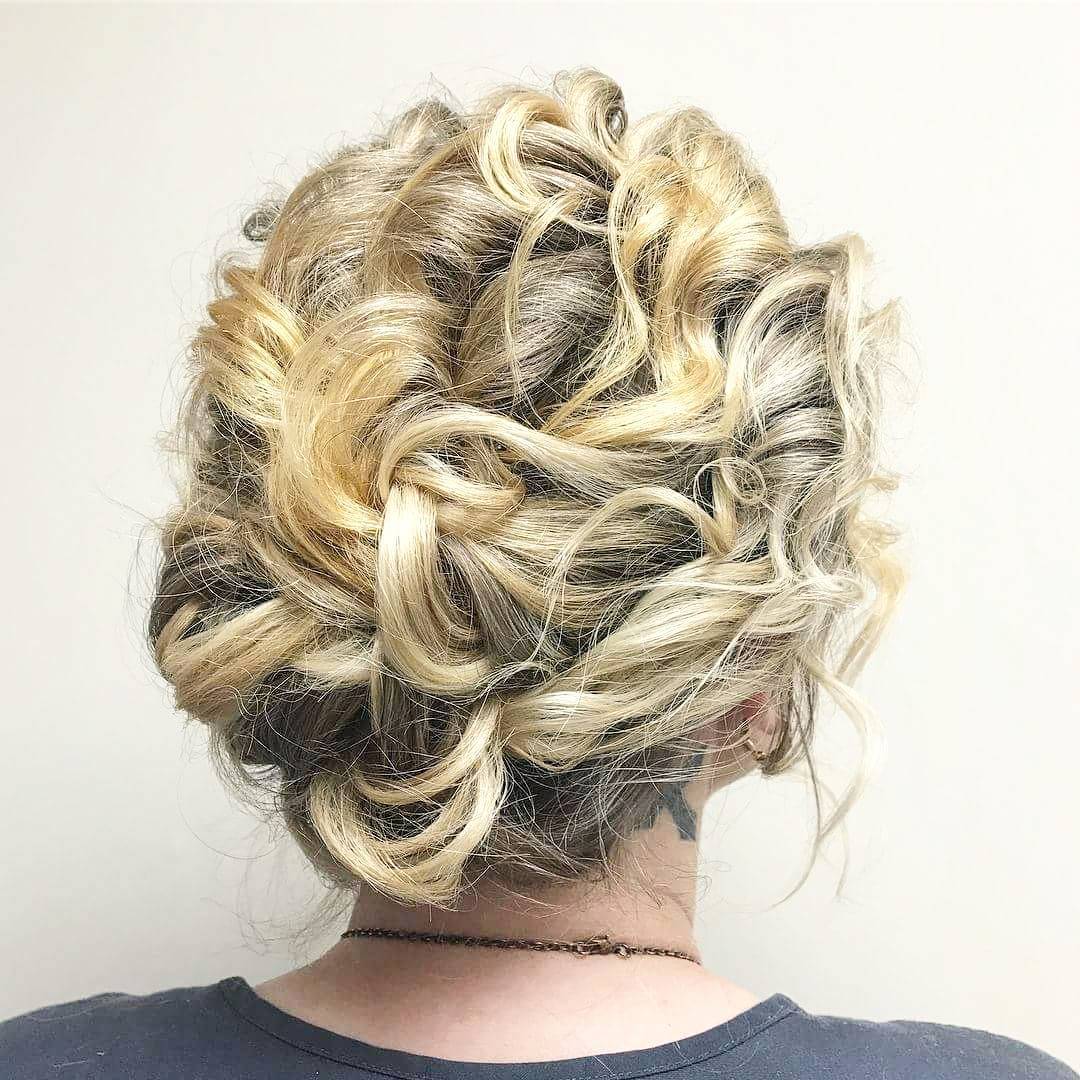 Short Curly Blonde Updo