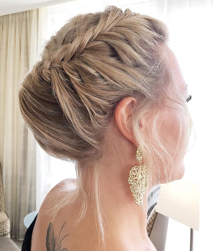 Elegant Braided And Rolled Updo
