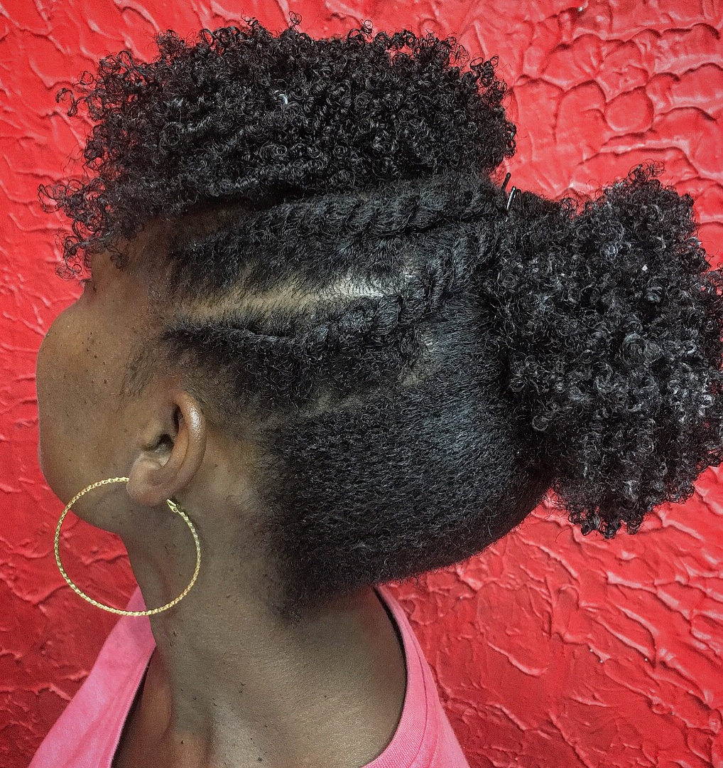 Short Curly Black Pony With Twists