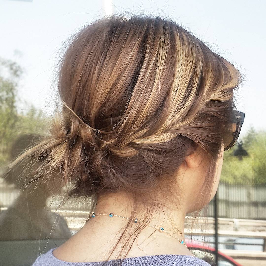 Short Braided Updo For Everyday