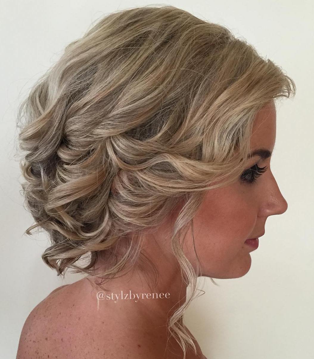 Low Loose Curly Updo For Special Occasion