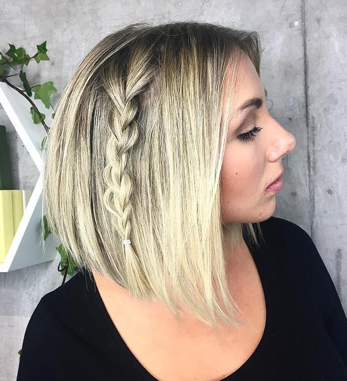 Angled Bob With Side Braid