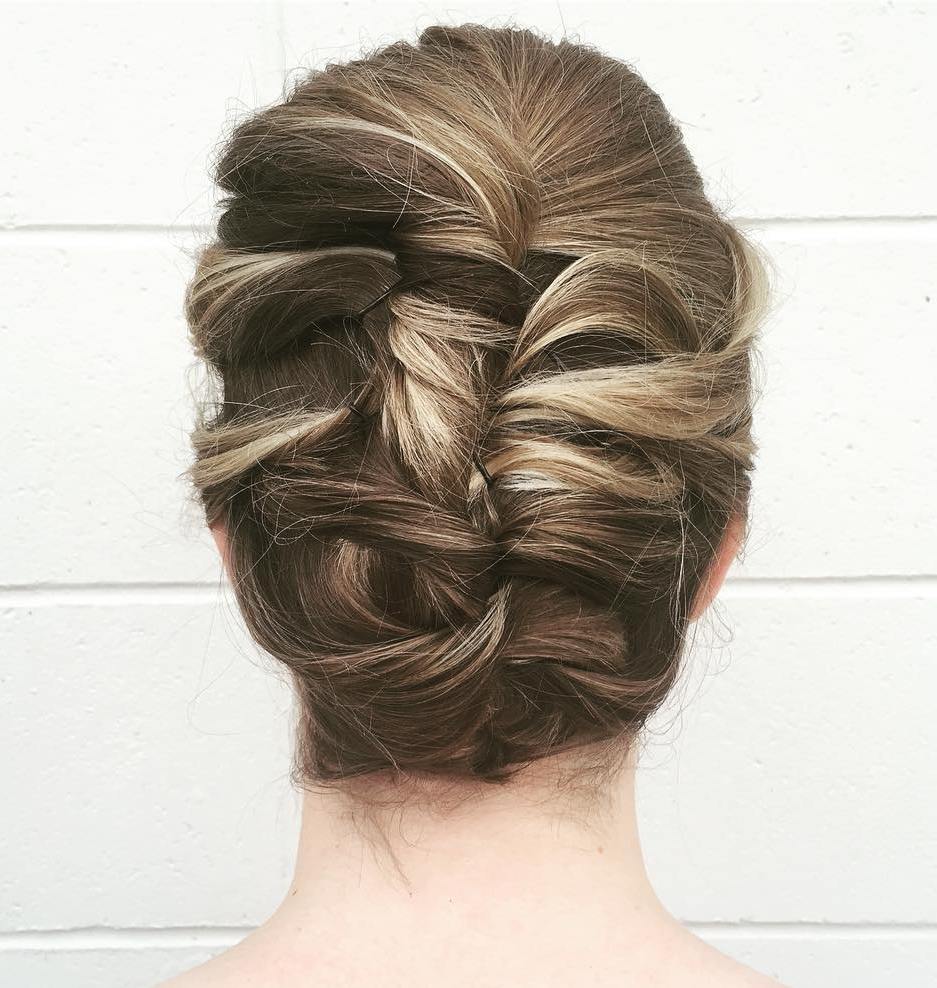 Braid-Like Rolled Updo For Shorter Hair