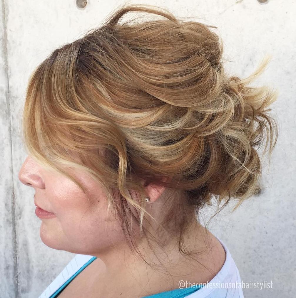 Tousled Short Updo With Side Bangs