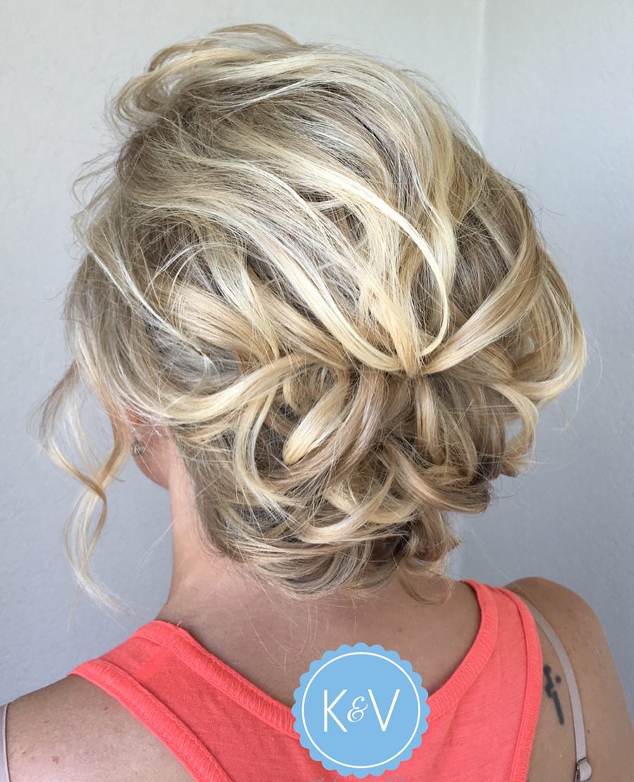 Loose Piece-Y Blonde Updo