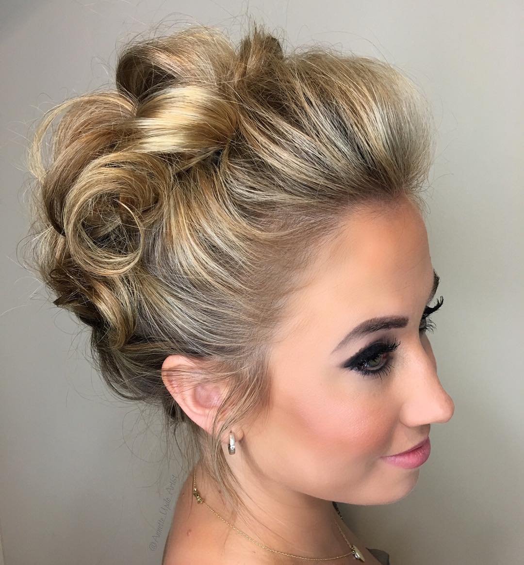 High Curled And Pinned Updo