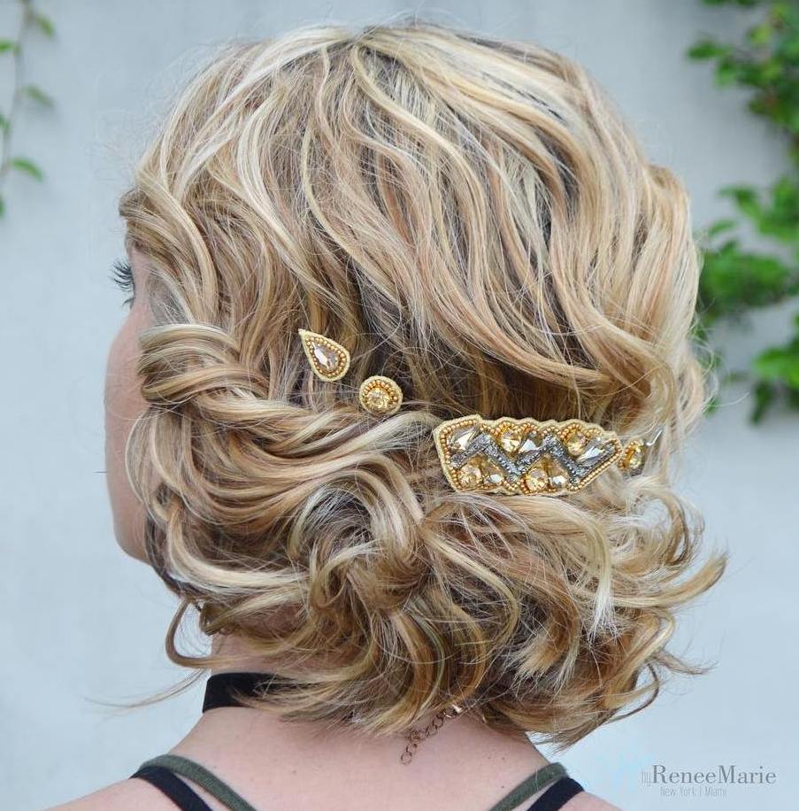 Bridal Short Curly Updo